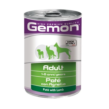 Gemon Dog полнорационный влажный корм для собак, паштет с ягненком, в консервах - 400 г фото 1