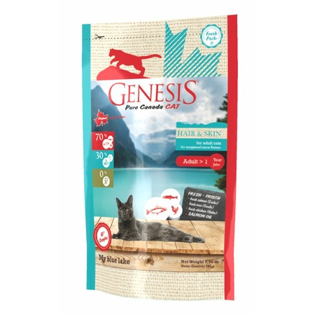 Genesis Pure Canada My Blue Lake Hair Skin для взрослых кошек, для улучшения кожи и шерсти с лососем, форелью и курицей - 340 г фото 1