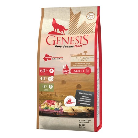 Genesis Pure Canada Shallow Land Soft полувлажный корм для взрослых собак с ягненком - 2,27 кг фото 1