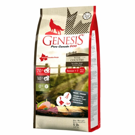 Genesis Pure Canada Wide Country Senior для пожилых собак всех пород с мясом гуся, фазана, утки и курицы - 2,27 кг фото 1