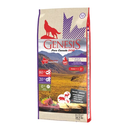 Genesis Pure Canada Wild Taiga Soft полувлажный корм для взрослых собак всех пород с мясом дикого кабана, северного оленя и курицы фото 1