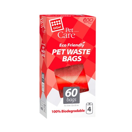 Gigwi Pet Care пакеты для уборки фекалий, биоразлагаемые - 4 рулона по 15 шт фото 1