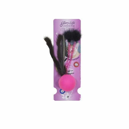 Glory Life "Нарисуй для кота" трубочки и норка, игрушка-дразнилка для кошек с мехом норки, разноцветная фото 1