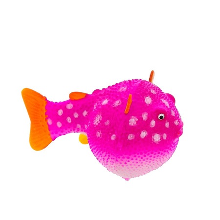 Gloxy флуоресцентная аквариумная декорация рыба шар на леске, розовая 8х5х5,5 см фото 1