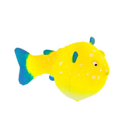 Gloxy флуоресцентная аквариумная декорация рыба шар на леске, желтая 8х5х5,5 см фото 1