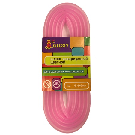 Gloxy шланг воздушный аквариумный, розовый - 4 м фото 1