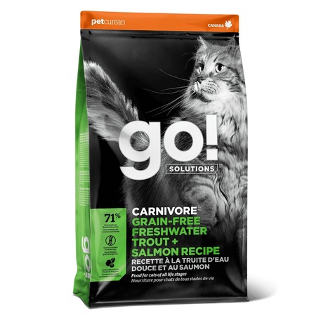 GO! Carnivore GF сухой корм для котят и кошек с чувствительным пищеварением, беззерновой, с форелью и лососем - 7,26 кг фото 1