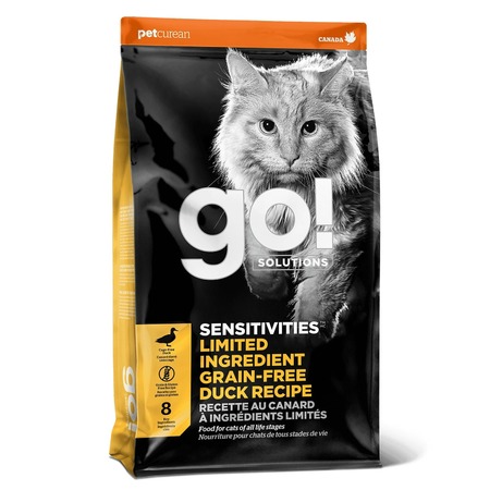 GO! Sensivities Limited Ingredient GF сухой корм для котят и кошек с чувствительным пищеварением, беззерновой, с уткой - 7,26 кг фото 1