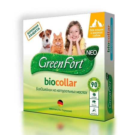 GreenFort NEO БиоОшейник для кошек и мелких собак , от клещей, блох, вшей, власоедов, комаров, слепней 40 см фото 1