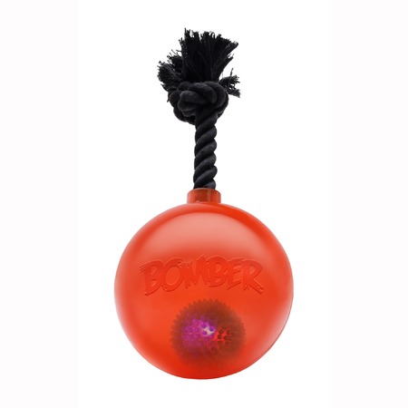 Hagen Bomber мяч светящийся с ручкой на веревке оранжевый для собак 17 см фото 1