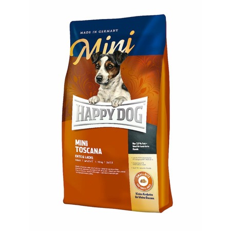 Happy Dog Supreme Sensible Mini Toscana полнорационный сухой корм для собак мелких пород с низкой активностью, с уткой и лососем - 1 кг фото 1