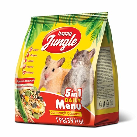 Happy Jungle сухой корм для грызунов, универсальный - 350 г фото 1