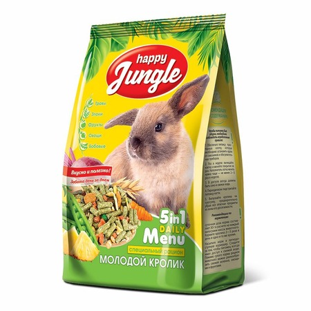 Happy Jungle сухой корм для молодых кроликов - 400 г фото 1