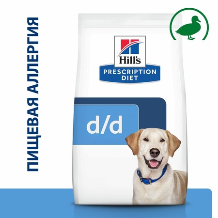 Hills Prescription Diet d/d Food Sensitivities сухой диетический корм для собак для поддержания здоровья кожи и при пищевой аллергии, с уткой и рисом - 12кг фото 1