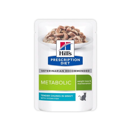 Hills Prescription Diet Metabolic для кошек, для коррекции веса, с океанической рыбой, в паучах - 85 г фото 1