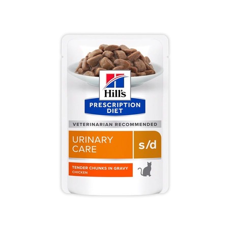 Hills Prescription Diet s/d Urinary Care диетический влажный корм для кошек для профилактики мочекаменной болезни (МКБ), с курицей, в паучах - 85  г х 12 шт фото 1