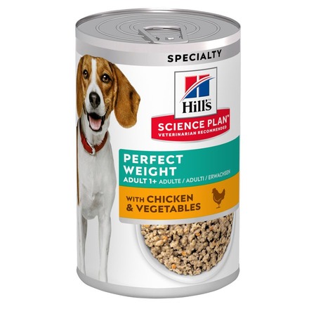 Hills Science Plan Perfect Weight влажный корм для взрослых собак для поддержания оптимального веса, с курицей и овощами, в консервах - 363 г х 6 шт фото 1