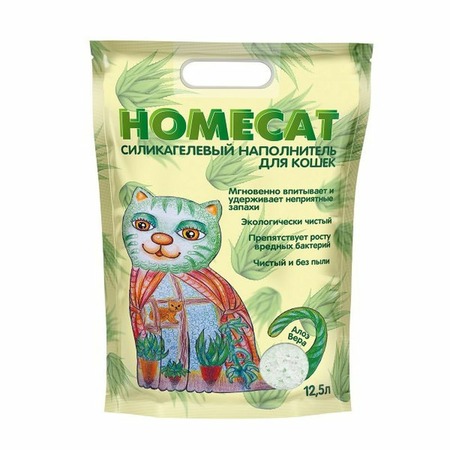 HOMECAT силикагелевый наполнитель для кошачьих туалетов с ароматом Алоэ Вера - 12,5 л фото 1