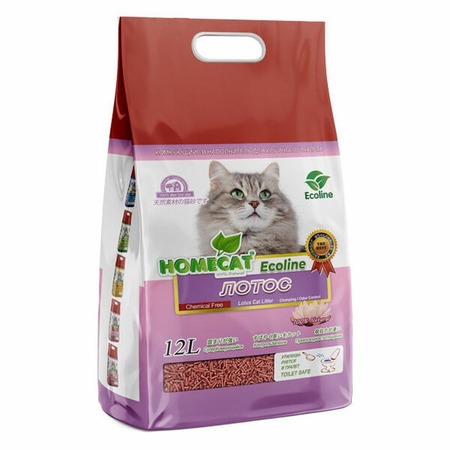 HOMECAT Ecoline комкующийся наполнитель для кошачьих туалетов с ароматом лотоса - 12 л фото 1