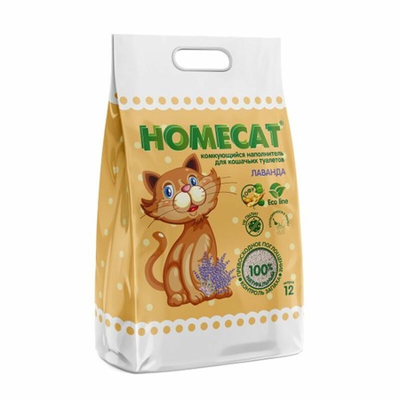 HOMECAT Ecoline комкующийся наполнитель для кошачьих туалетов с ароматом лаванды - 12 л фото 1