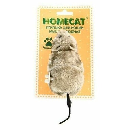 Homecat игрушка для кошек мышь заводная - 7х15 см фото 1