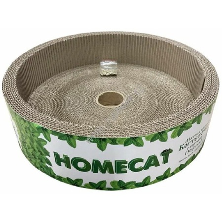 HOMECAT мятная когтеточка для кошек из гофрокартона, круглая с бортами, 36х9 см фото 1