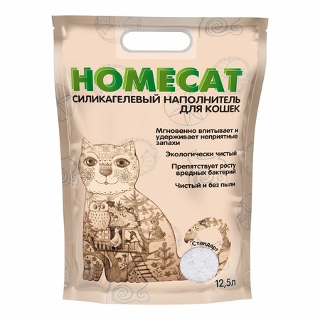 Homecat Стандарт cиликагелевый впитывающий наполнитель без запаха - 12,5 л фото 1