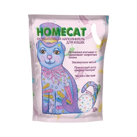 HOMECAT Волшебные кристаллы силикагелевый наполнитель для кошачьих туалетов - 3,8 л фото 1