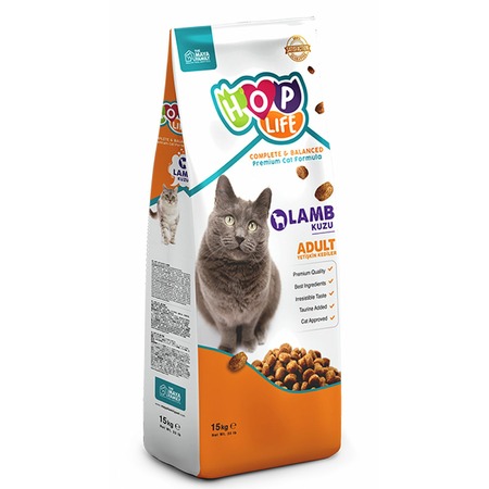 HOP LIFE Adult сухой корм для взрослых кошек с ягненком - 15 кг фото 1