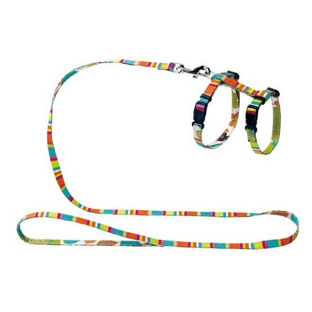 Hunter Smart шлейка для кошек и собак Stripes нейлон разноцветная 33 - 46 см, 10 мм фото 1