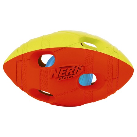 Игрушка для собак Nerf Мяч гандбольный двухцветный светящийся - 10 см фото 1