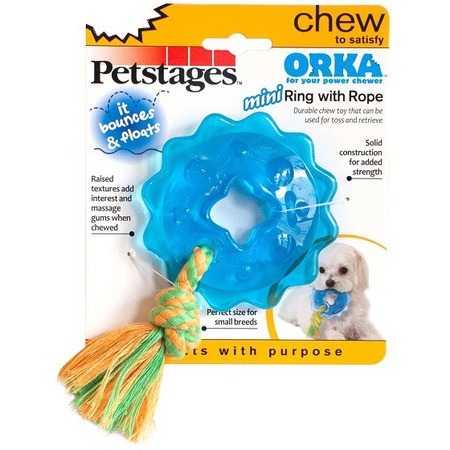 Petstages игрушка для собак Mini "Орка кольцо с канатом" маленькая фото 1