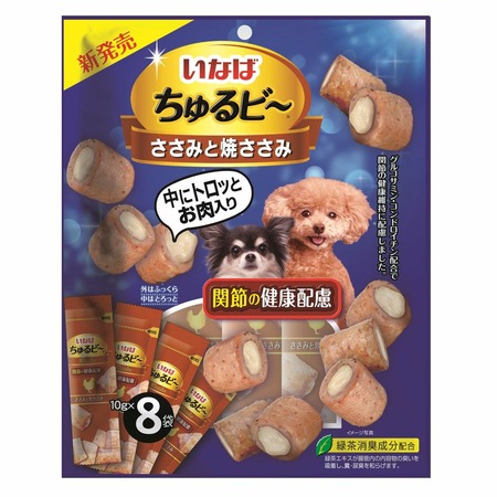 Inaba Churu Bee лакомство для собак трубочки для здоровья суставов с куриным филе - 10 г х 8 шт фото 1