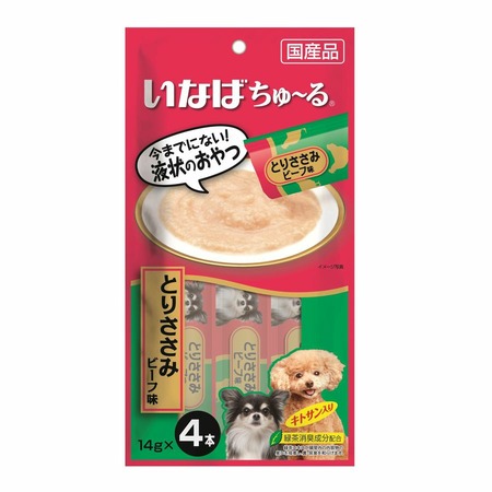 Inaba Churu лакомство-пюре для собак, с куриным филе со вкусом говядины - 14 г, 4 шт фото 1