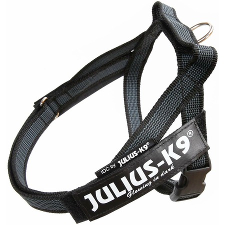 Julius-K9 шлейка для собак Color & Gray Mini, 49-65 см / 7-15 кг, черная фото 1