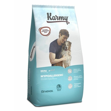 Karmy Hypoallergenic Mini полнорационный сухой корм для собак мелких пород при аллергии, с ягнёнком - 10 кг фото 1