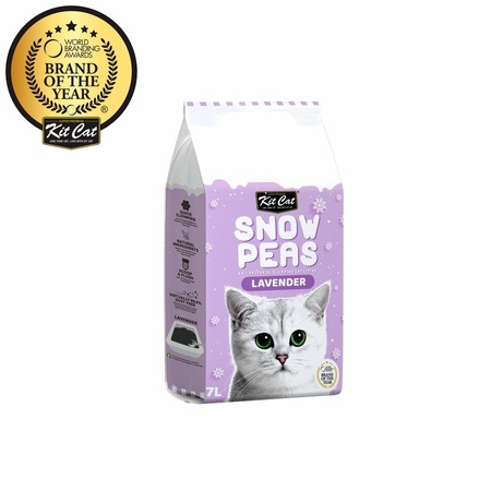 Kit Cat Snow Peas наполнитель для туалета кошки биоразлагаемый на основе горохового шрота с ароматом лаванды - 7 л фото 1