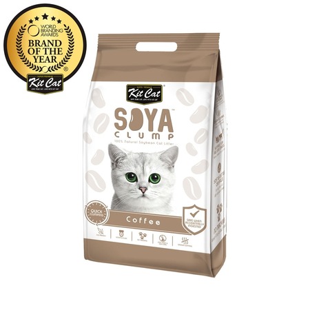 Kit Cat SoyaClump Soybean Litter Coffee соевый биоразлагаемый комкующийся наполнитель с ароматом кофе фото 1