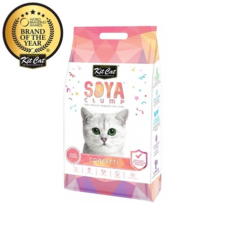 Kit Cat SoyaClump Soybean Litter Confetti соевый биоразлагаемый комкующийся наполнитель с разноцветными гранулами фото 1
