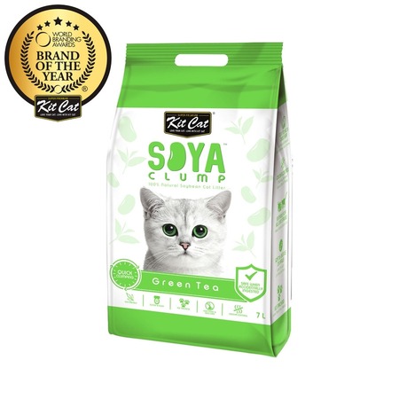 Kit Cat SoyaClump Soybean Litter Green Tea соевый биоразлагаемый комкующийся наполнитель с ароматом зеленого чая - 7 л фото 1