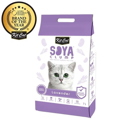 Kit Cat SoyaClump Soybean Litter Lavender соевый биоразлагаемый комкующийся наполнитель с ароматом лаванды - 7 л фото 1