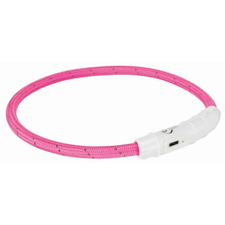 Trixie светящийся ошейник для собак мигающий, с USB XS–S 35 см/ф7 мм розовое фото 1