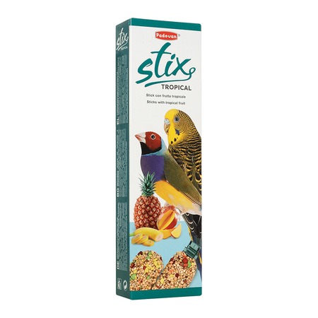 Лакомство палочки Padovan Stix Tropical для попугаев и экзотических птиц фруктовые - 80 г фото 1
