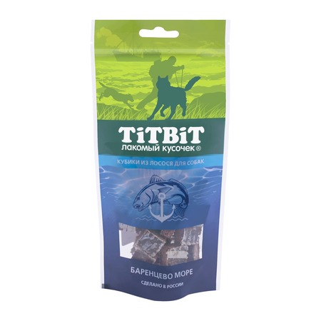 Лакомство Titbit Кубики из лосося для собак - 75 г фото 1