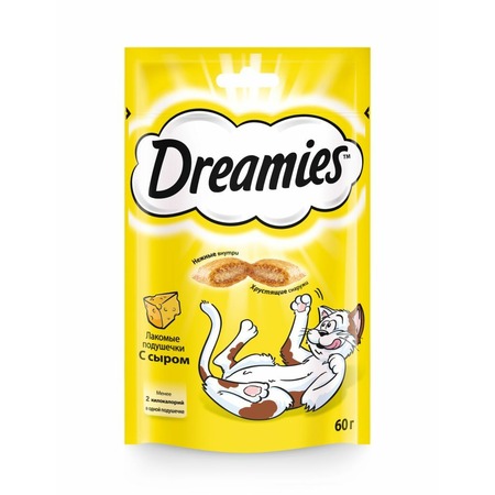 Dreamies лакомые подушечки для кошек с сыром - 60 г фото 1
