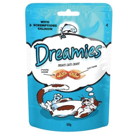 Dreamies лакомые подушечки для кошек с лососем - 60 г фото 1