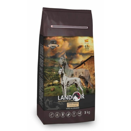 Landor Adult Large Breed Dog полнорационный сухой корм для собак крупных пород, с ягненком и рисом фото 1