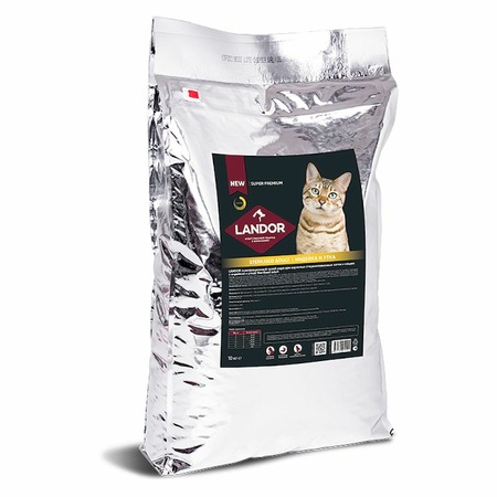 Landor полнорационный сухой корм для стерилизованных котов и кошек, с индейкой и уткой фото 1