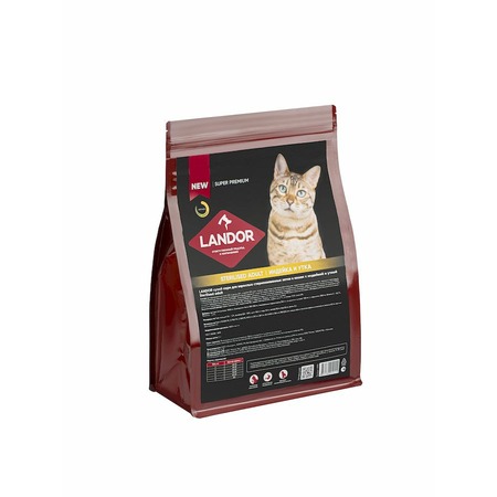 Landor полнорационный сухой корм для стерилизованных котов и кошек, с индейкой и уткой - 2 кг фото 1