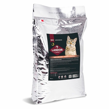 Landor полнорационный сухой корм для кошек для шерсти и здоровья кожи, c индейкой и лососем фото 1